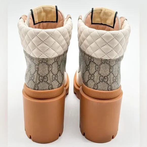 Gucci Cream and Tan Heeled Boots - Picture 9 of 14